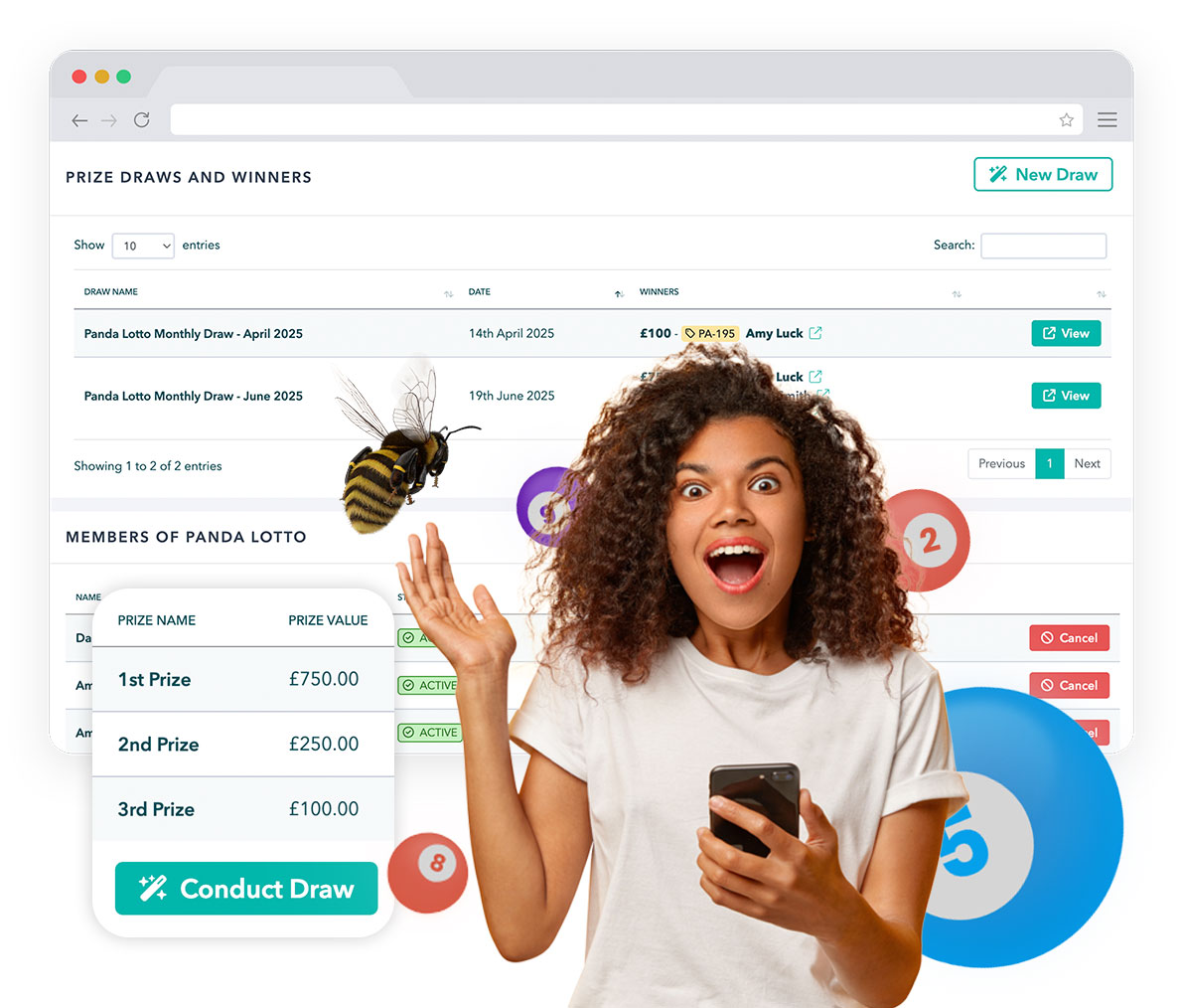 Feature-rich raffles and competitions